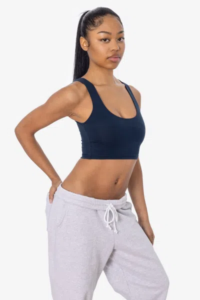 Los Angeles Apparel 8383 - Cotton Spandex Tank Crop Top In Blue
