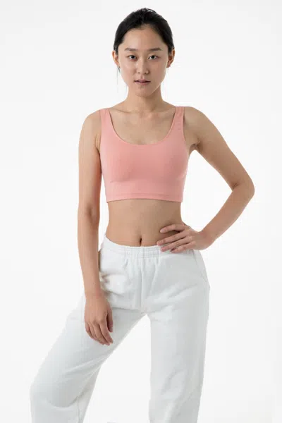 Los Angeles Apparel 8383 - Cotton Spandex Tank Crop Top In Pink