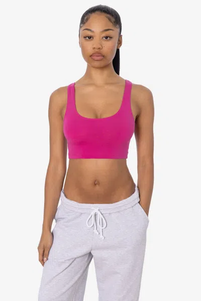 Los Angeles Apparel 8383 - Cotton Spandex Tank Crop Top In Pink