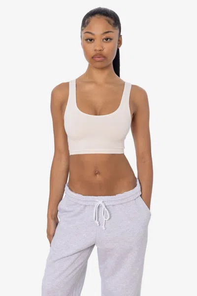 Los Angeles Apparel 8383 - Cotton Spandex Tank Crop Top In White