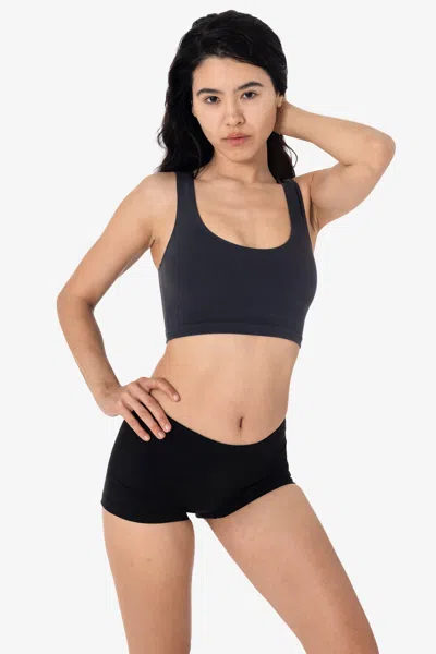 Los Angeles Apparel 8383gd - Garment Dye Cotton Spandex Crop Tank In Blue