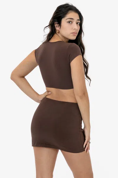 Los Angeles Apparel 8384gd - Garment Dye Mini Tube Skort In Brown