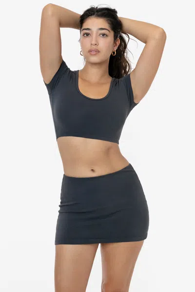 Los Angeles Apparel 8384gd - Garment Dye Mini Tube Skort In Blue