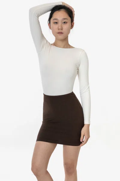 Los Angeles Apparel 8385gd - Garment Dye Mini Skirt In Brown