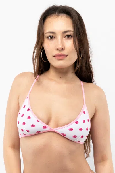 Los Angeles Apparel 8392p - Printed Crossback Bra In Pink