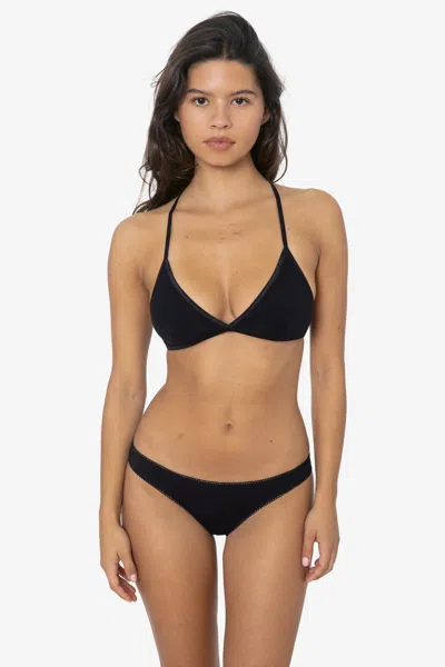 Los Angeles Apparel 8394-sc - Cotton Spandex Scallop Trim Panty In Black
