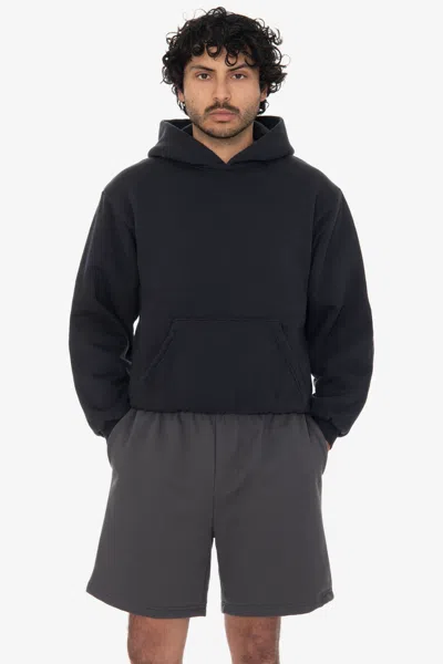Los Angeles Apparel Alp49gd - Alpine Fleece Double Layer Hoodie In Black