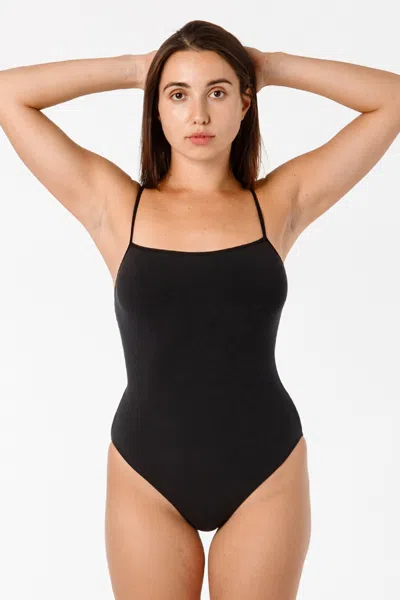 Los Angeles Apparel B100cf - Spaghetti Bodysuit In Black