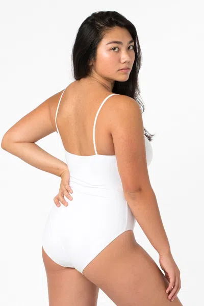 Los Angeles Apparel B100cf - Spaghetti Bodysuit In White