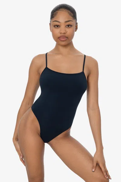 Los Angeles Apparel B100ct - Spaghetti Thong Bodysuit In Midnight Navy
