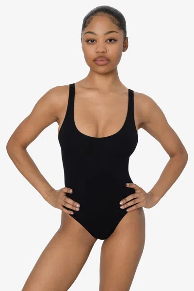 Los Angeles Apparel B111cf - Tank Scoop Back Bodysuit In Black