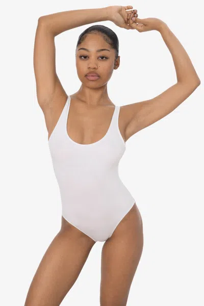 Los Angeles Apparel B111cf - Tank Scoop Back Bodysuit In White