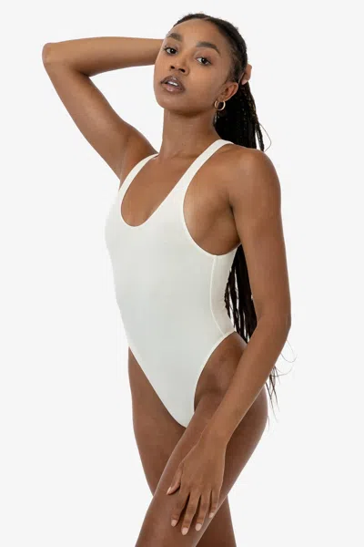 Los Angeles Apparel B310gd - Garment Dye Tank Thong Bodysuit In Creme