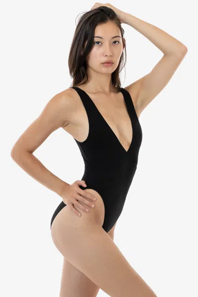 Los Angeles Apparel B362gd - Sleeveless Wrap Front Bodysuit In Black