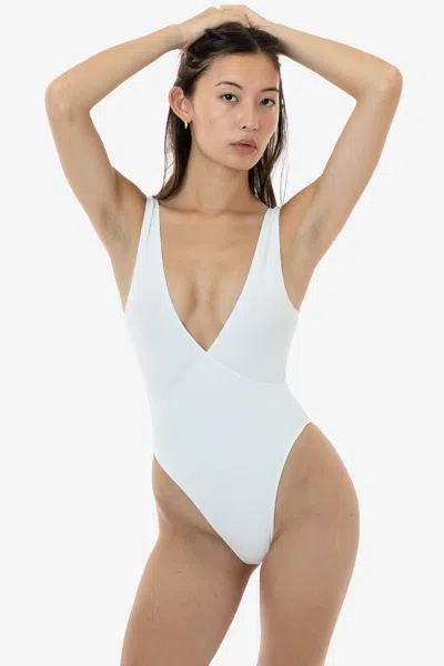 Los Angeles Apparel B362gd - Sleeveless Wrap Front Bodysuit In White