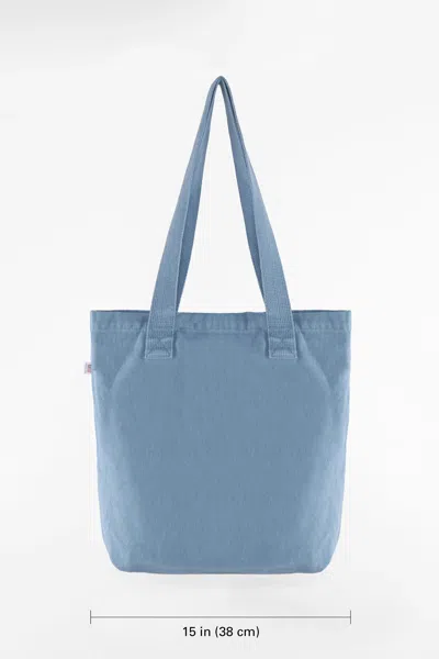 Los Angeles Apparel Bd01 - Bull Denim Tote Bag In Clear Blue