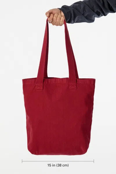 Los Angeles Apparel Bd01 - Bull Denim Tote Bag In Dark Red