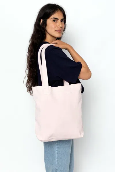 Los Angeles Apparel Bd01 - Bull Denim Tote Bag In Light Pink
