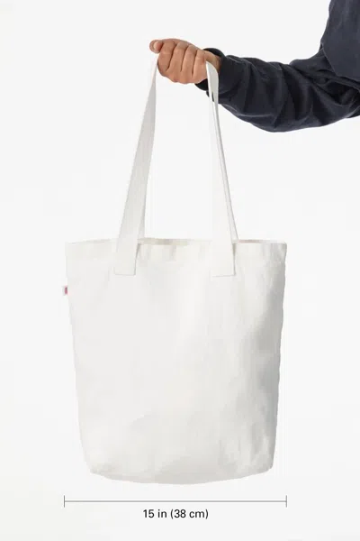 Los Angeles Apparel Bd01 - Bull Denim Tote Bag In Off-white