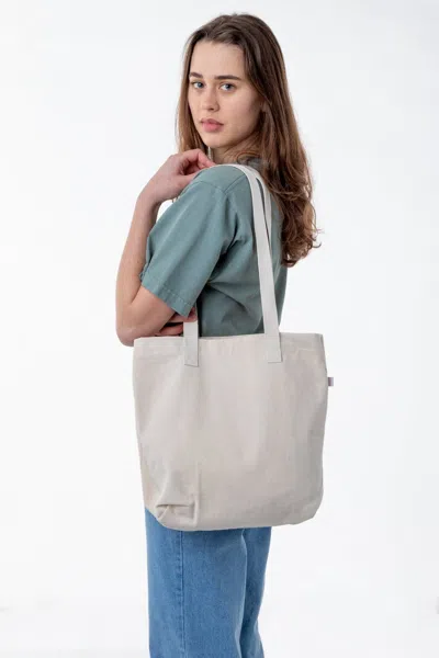Los Angeles Apparel Bd01 - Bull Denim Tote Bag In Washed Natural