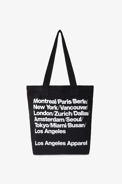 Los Angeles Apparel Bd01p - Printed Bull Denim Tote Bag In Cities/black