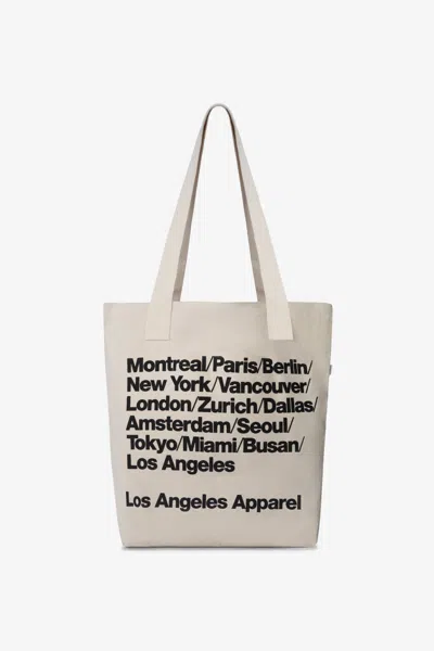 Los Angeles Apparel Bd01p - Printed Bull Denim Tote Bag In Cities/natural