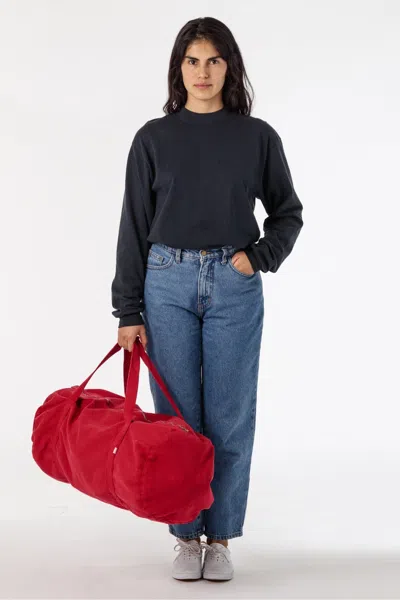 Los Angeles Apparel Bd03 - Bull Denim Weekender Bag In Dark Red