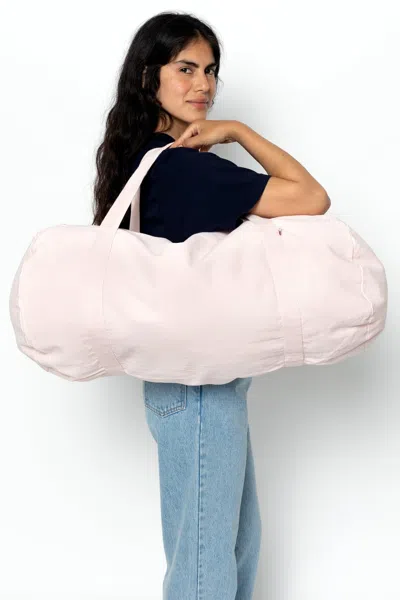 Los Angeles Apparel Bd03 - Bull Denim Weekender Bag In Light Pink