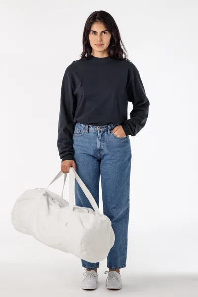 Los Angeles Apparel Bd03 - Bull Denim Weekender Bag In Off-white
