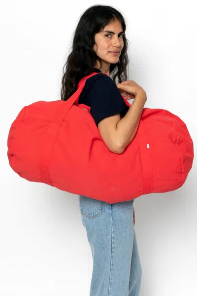 Los Angeles Apparel Bd03 - Bull Denim Weekender Bag In Tomato