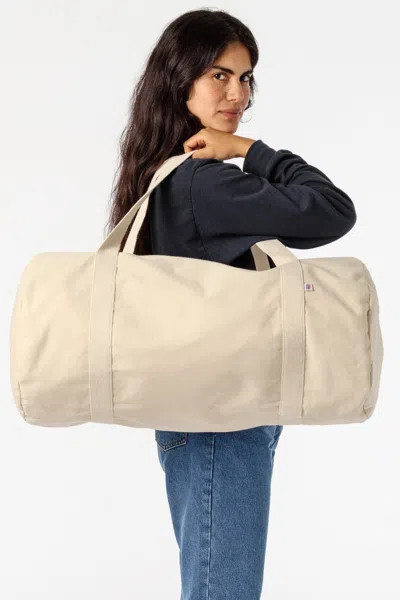 Los Angeles Apparel Bd03 - Bull Denim Weekender Bag In Washed Natural