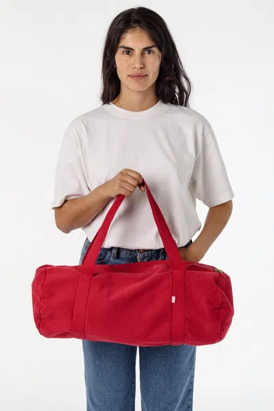 Los Angeles Apparel Bd05 - Bull Denim Gym Bag In Dark Red