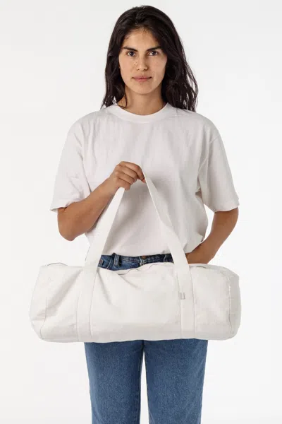 Los Angeles Apparel Bd05 - Bull Denim Gym Bag In Off-white