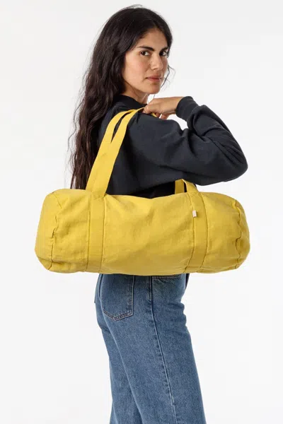 Los Angeles Apparel Bd05 - Bull Denim Gym Bag In Spectra Yellow