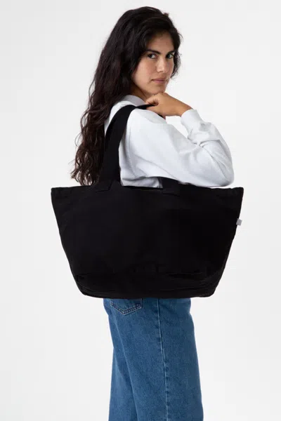 Los Angeles Apparel Bd07 - Bull Denim Essential Tote Bag In Black