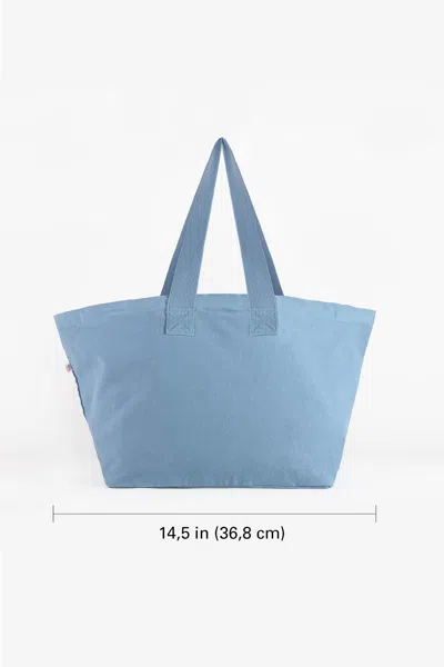 Los Angeles Apparel Bd07 - Bull Denim Essential Tote Bag In Clear Blue