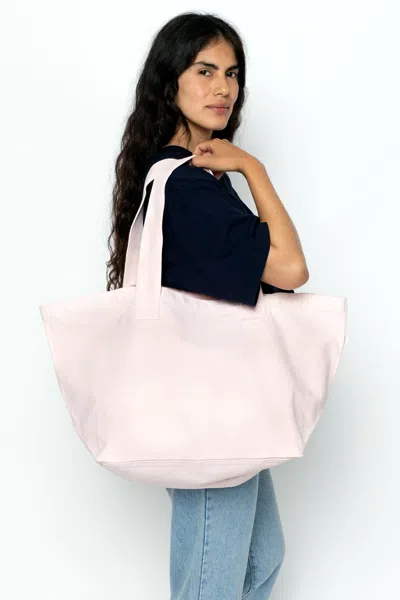 Los Angeles Apparel Bd07 - Bull Denim Essential Tote Bag In Light Pink