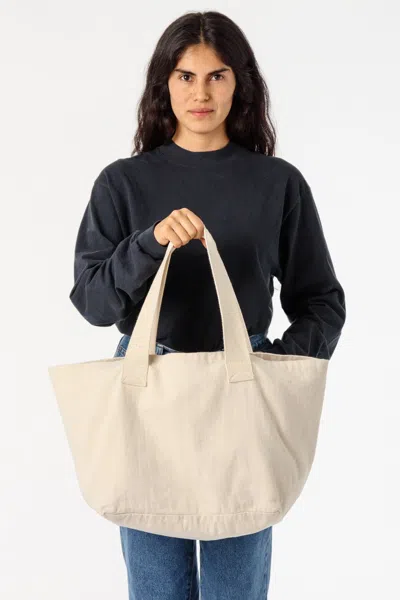 Los Angeles Apparel Bd07 - Bull Denim Essential Tote Bag In Natural