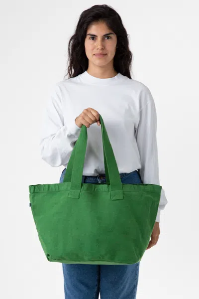 Los Angeles Apparel Bd07 - Bull Denim Essential Tote Bag In Vintage Green