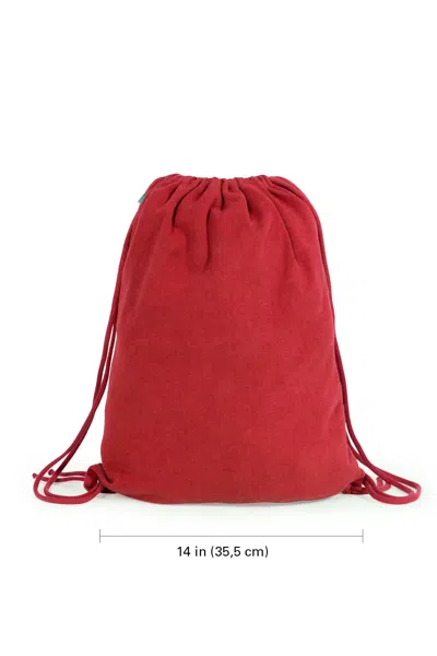 Los Angeles Apparel Bd09 - Bull Denim Drawstring Backpack In Dark Red