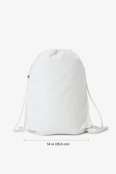 Los Angeles Apparel Bd09 - Bull Denim Drawstring Backpack In Off-white