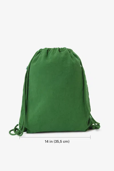 Los Angeles Apparel Bd09 - Bull Denim Drawstring Backpack In Vintage Green