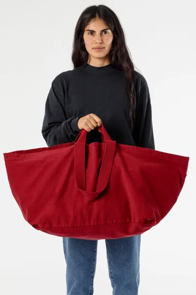 Los Angeles Apparel Bd12 - Bull Denim Oversized Bag In Dark Red
