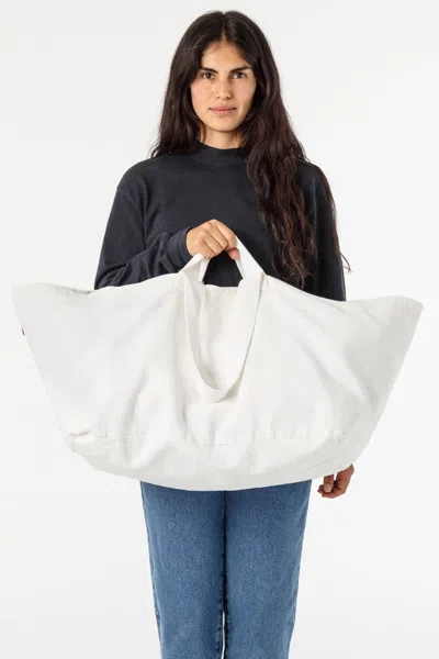 Los Angeles Apparel Bd12 - Bull Denim Oversized Bag In Off White
