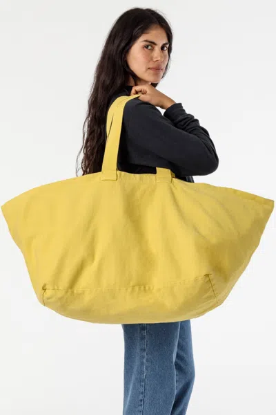 Los Angeles Apparel Bd12 - Bull Denim Oversized Bag In Spectra Yellow