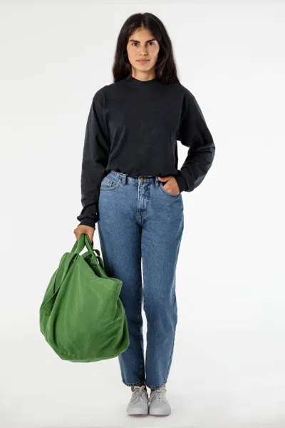 Los Angeles Apparel Bd12 - Bull Denim Oversized Bag In Vintage Green
