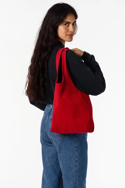 Los Angeles Apparel Bd13 - Bull Denim Shopping Bag In Dark Red