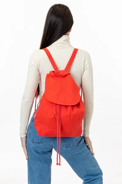 Los Angeles Apparel Bd92 - Bull Denim Backpack In Tomato