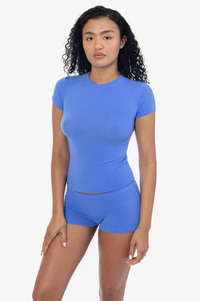 Los Angeles Apparel Cc301 - Cheesecloth Fitted T-shirt In Blue