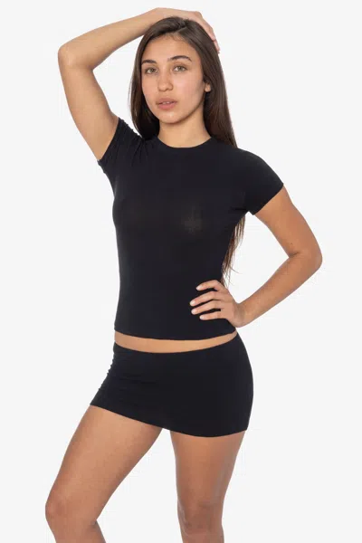Los Angeles Apparel Cc3084 - Cheesecloth Mini Skort In Black